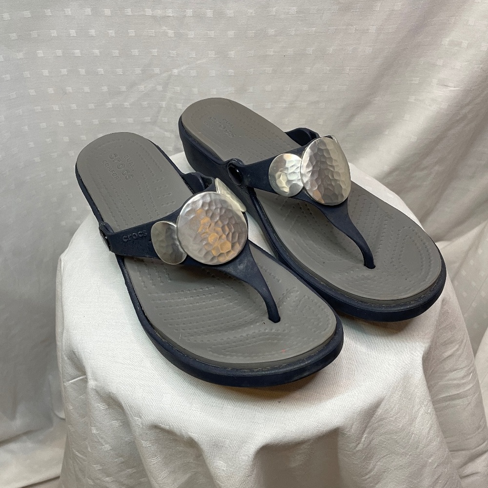 CROCS Gray and Black Sandals